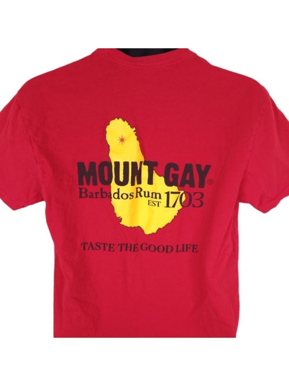 Mount Gay Rum T Shirt Mens Size Medium Red Barbados Liquor Promo Tee